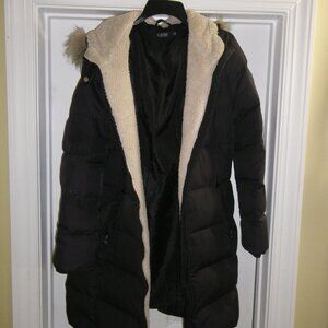 Teen’s / Men’s ¾ Length Down Puffer Coat w/ Faux Fur Hood